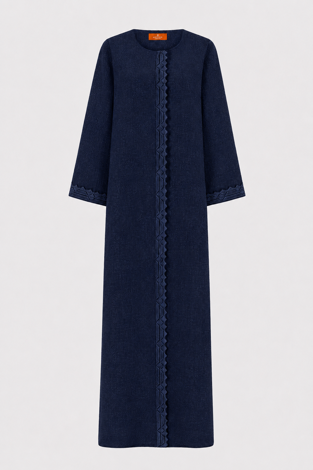 Classic Front Geometric Fold Abaya - Linen