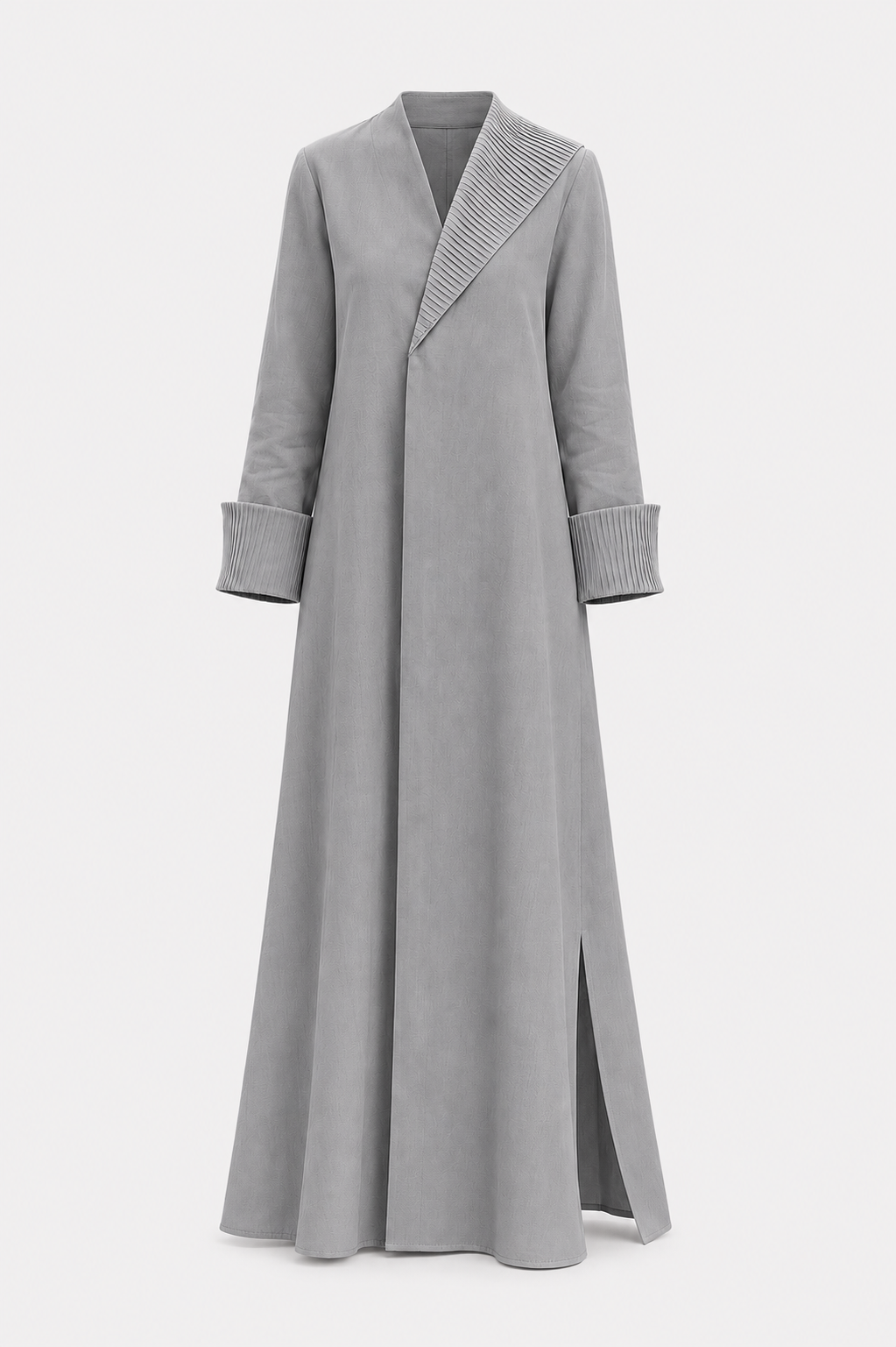 Classic One-Side Collar Stitched Line Abaya - Linen