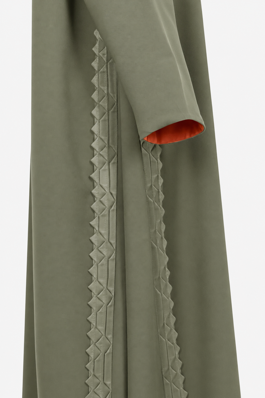 Classic Geometric Fold Side Abaya - Linen