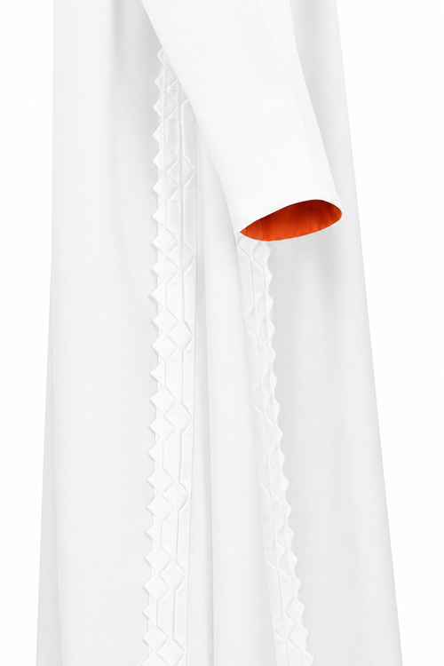 Classic Geometric Fold Side Abaya - Linen