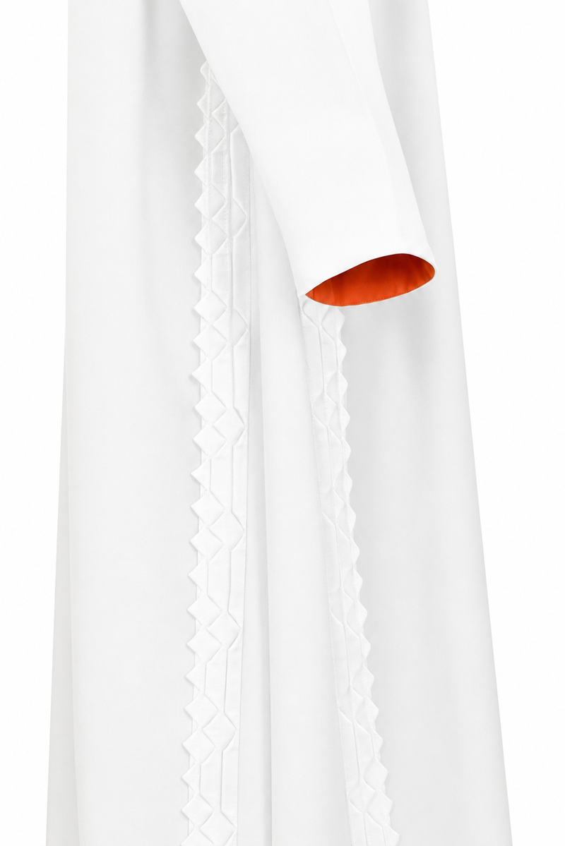 Classic Geometric Fold Side Abaya - Linen