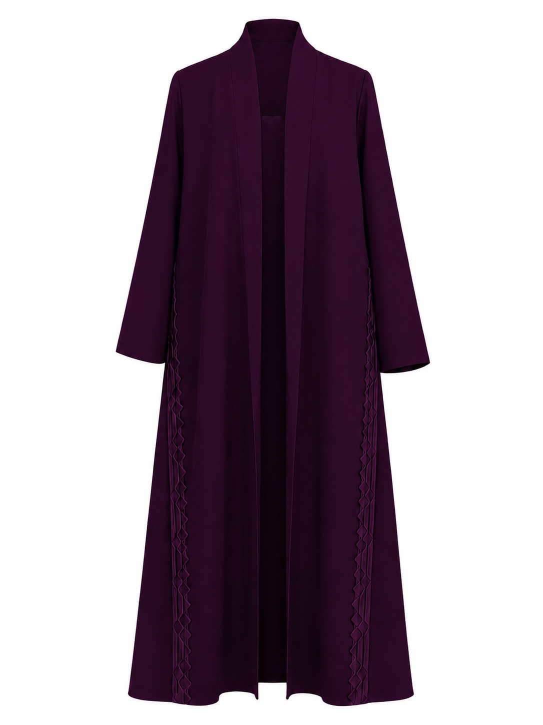 Classic Geometric Fold Side Abaya - Linen
