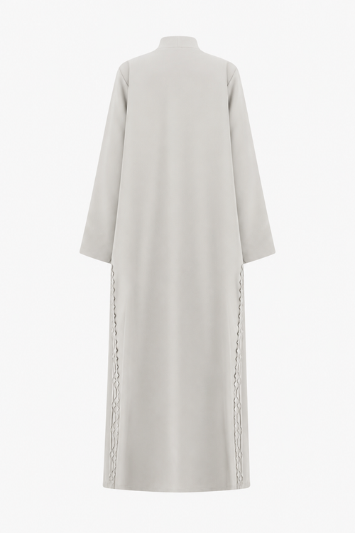 Classic Geometric Fold Side Abaya - Linen