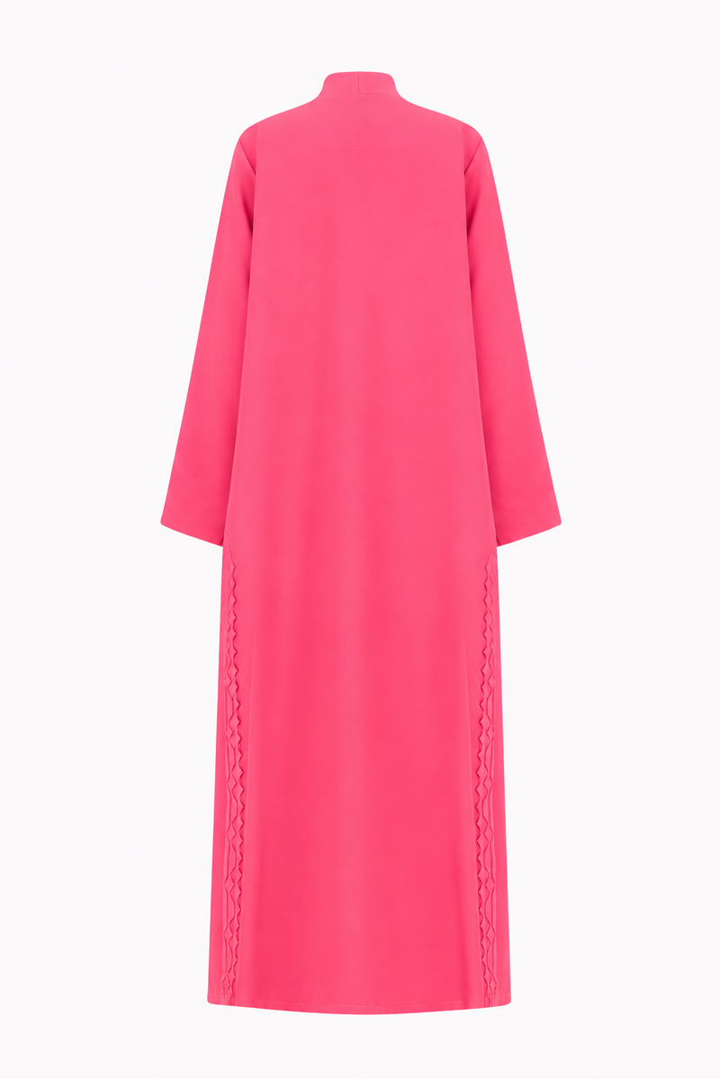 Classic Geometric Fold Side Abaya - Linen