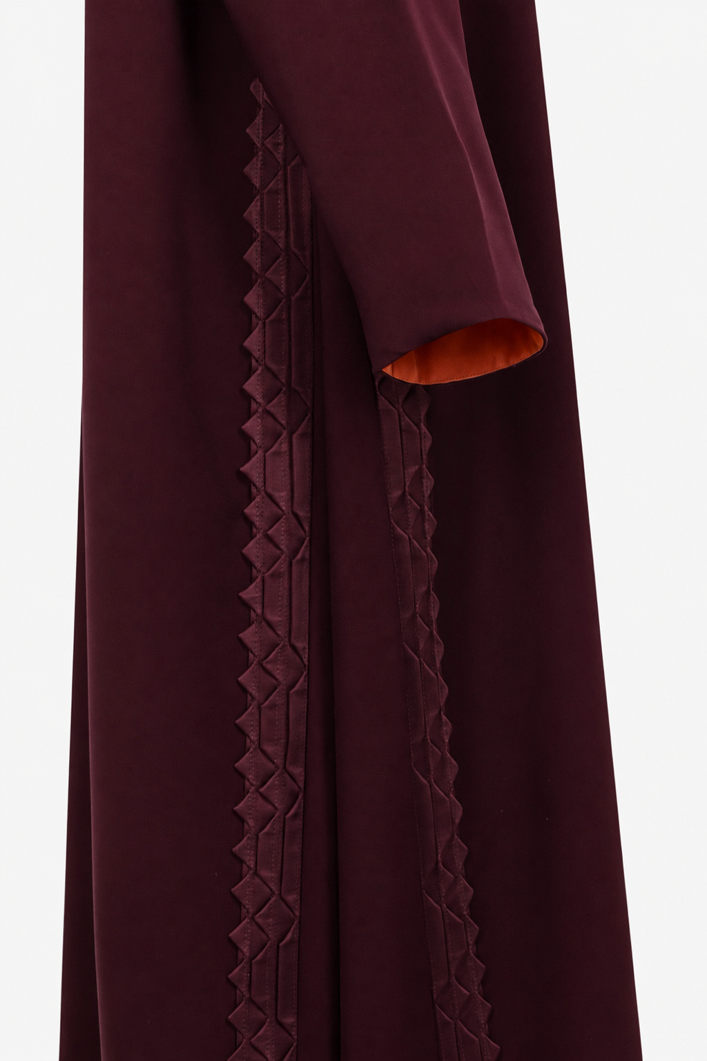 Classic Geometric Fold Side Abaya - Linen