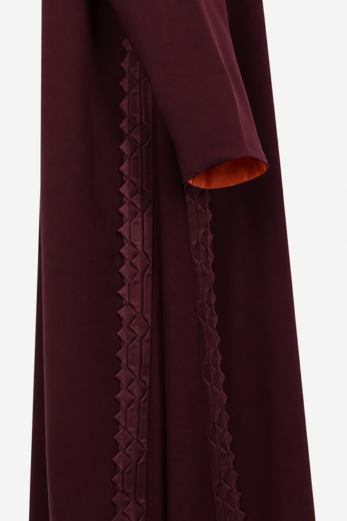 Classic Geometric Fold Side Abaya - Linen