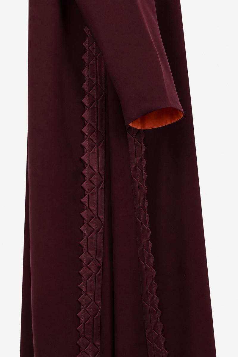 Classic Geometric Fold Side Abaya - Linen