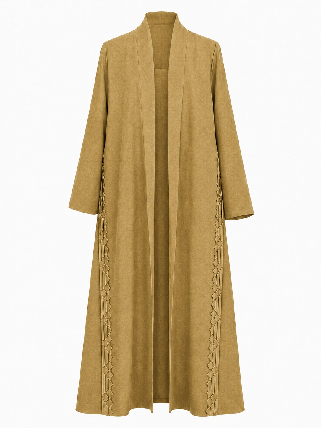 Classic Geometric Fold Side Abaya - Linen