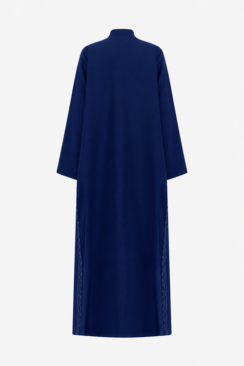 Classic Geometric Fold Side Abaya - Linen