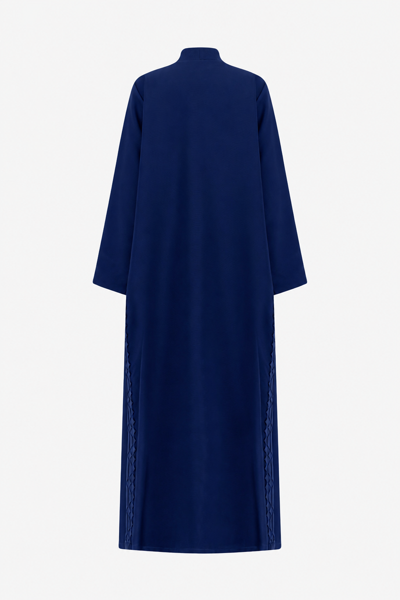 Classic Geometric Fold Side Abaya - Linen