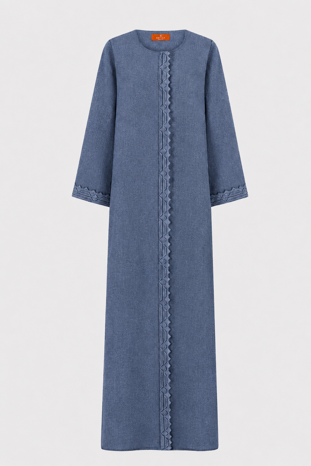 Classic Front Geometric Fold Abaya - Linen