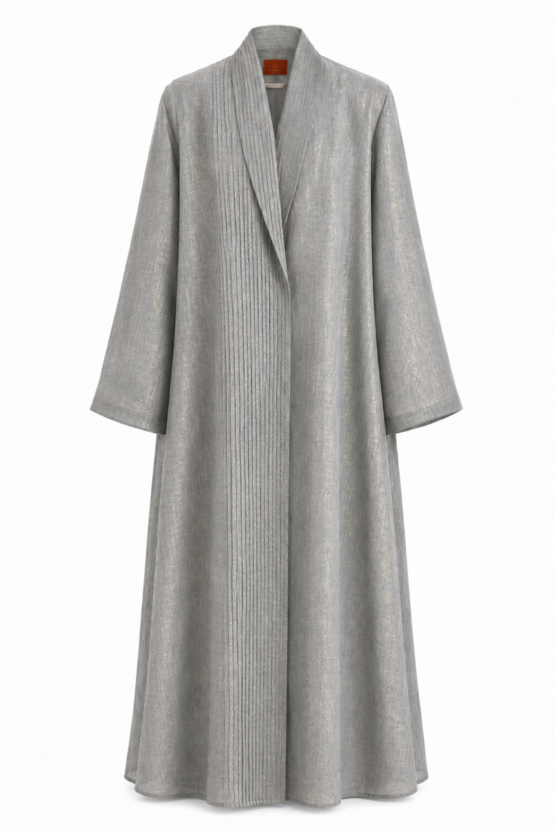 Classic Straight Collar Stitched Line Abaya