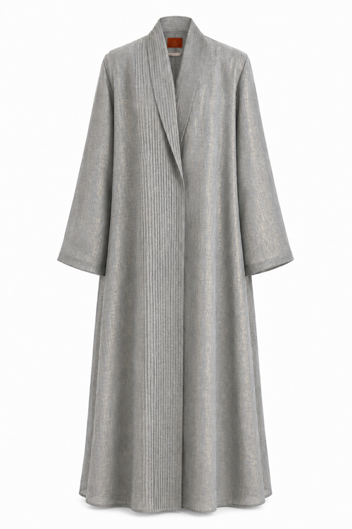 Classic Straight Collar Stitched Line Abaya