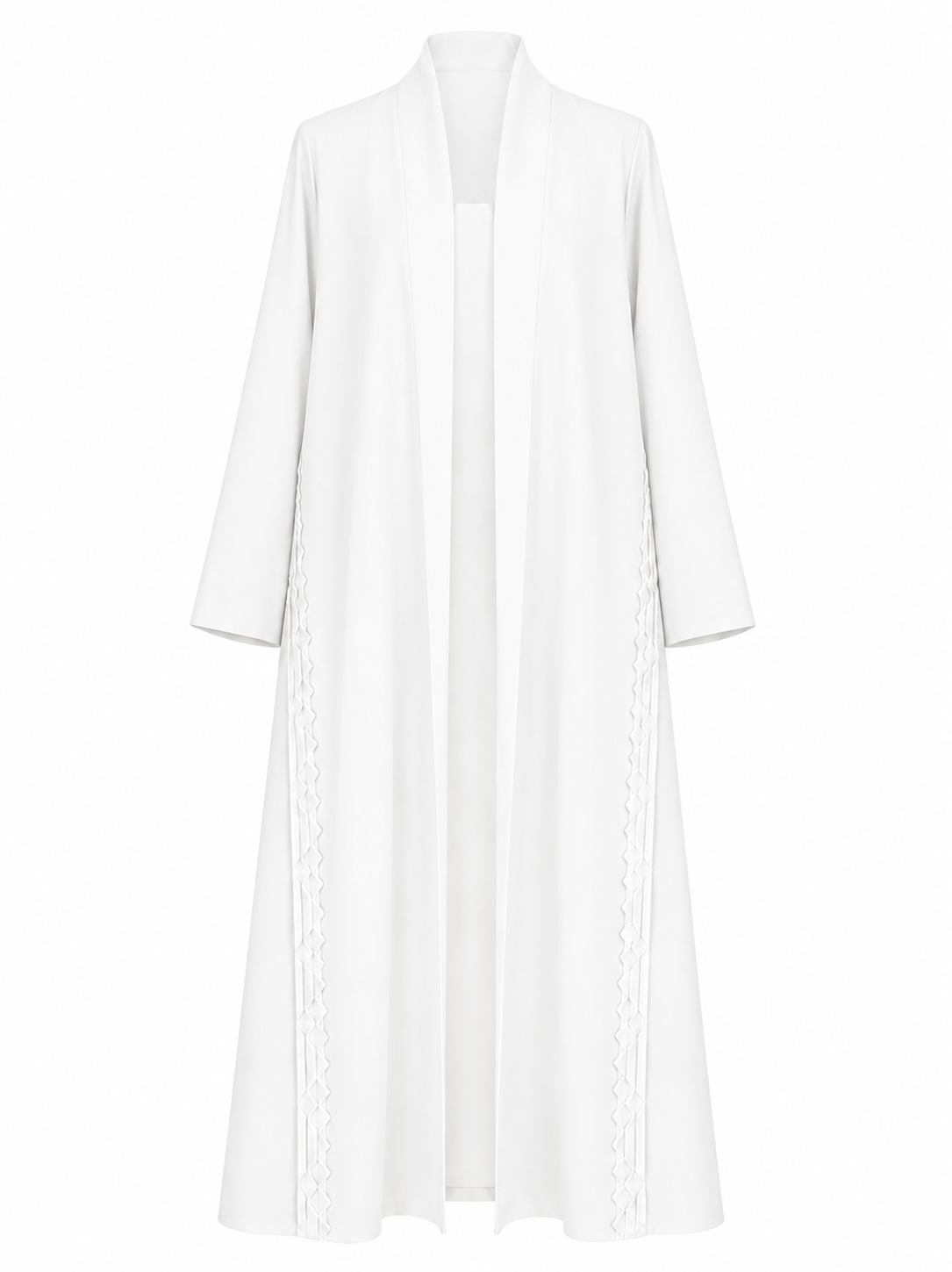 Classic Geometric Fold Side Abaya - Linen