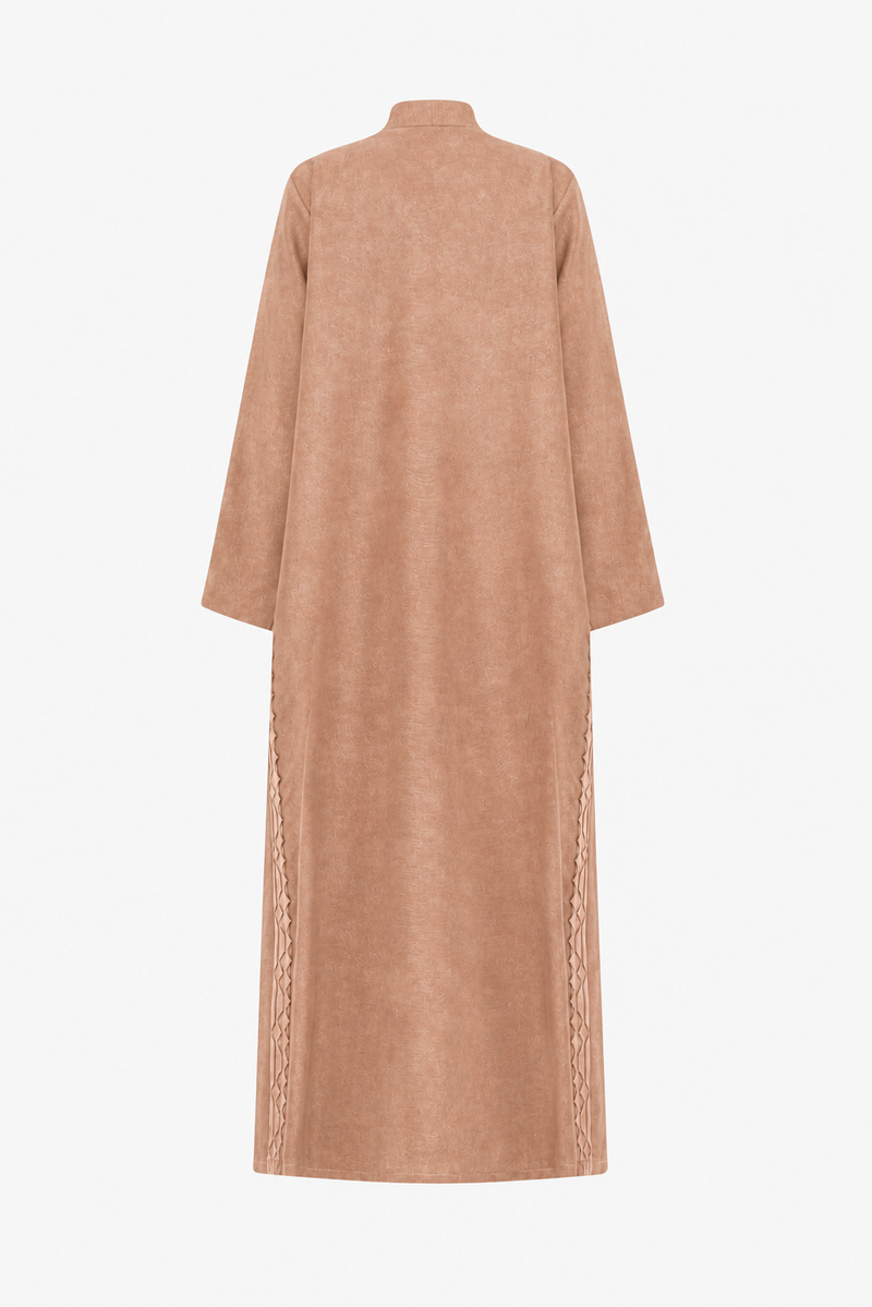 Classic Geometric Fold Side Abaya - Linen