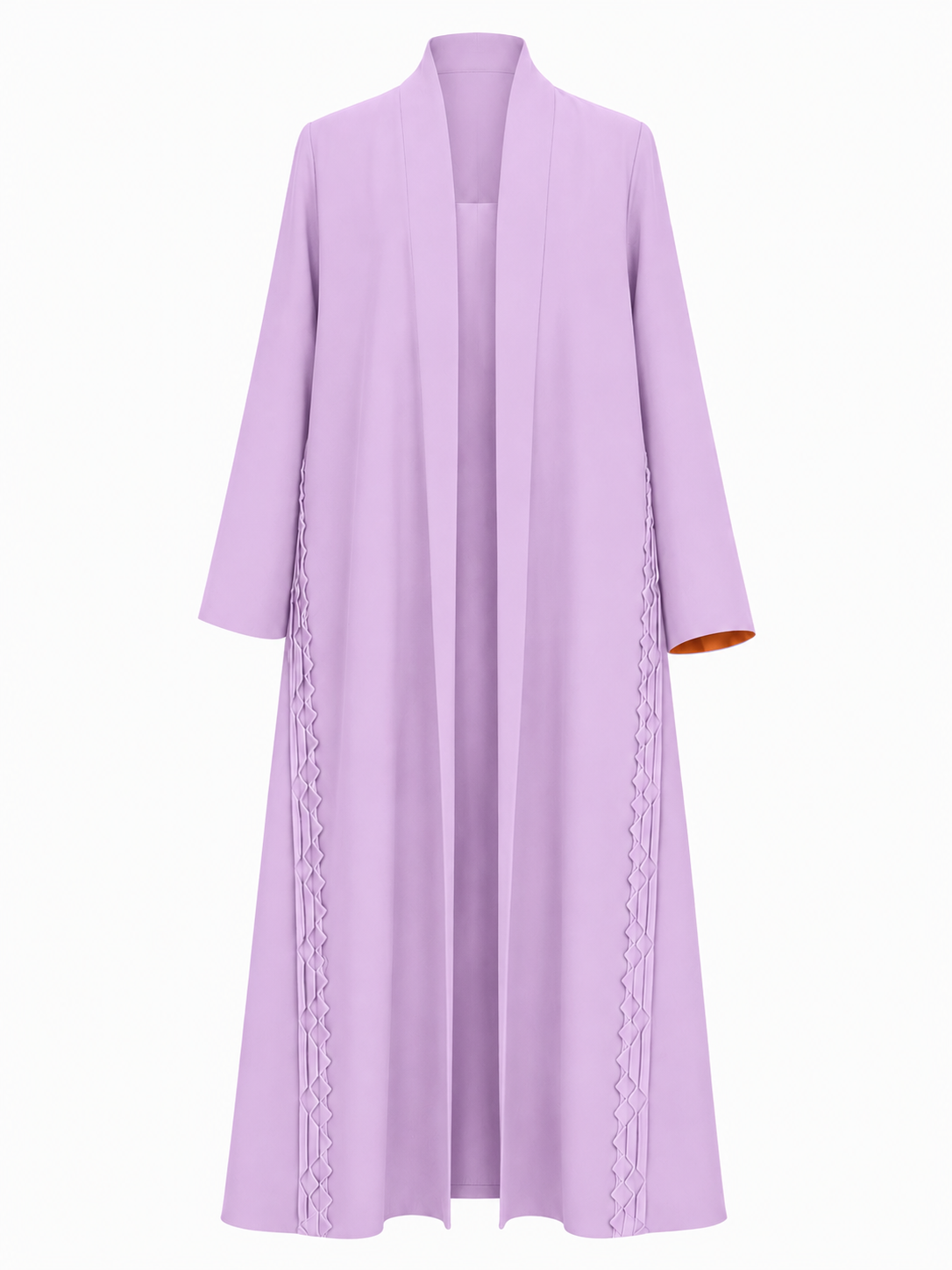 Classic Geometric Fold Side Abaya - Linen