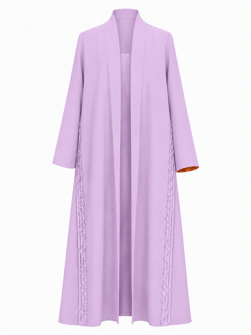 Classic Geometric Fold Side Abaya - Linen