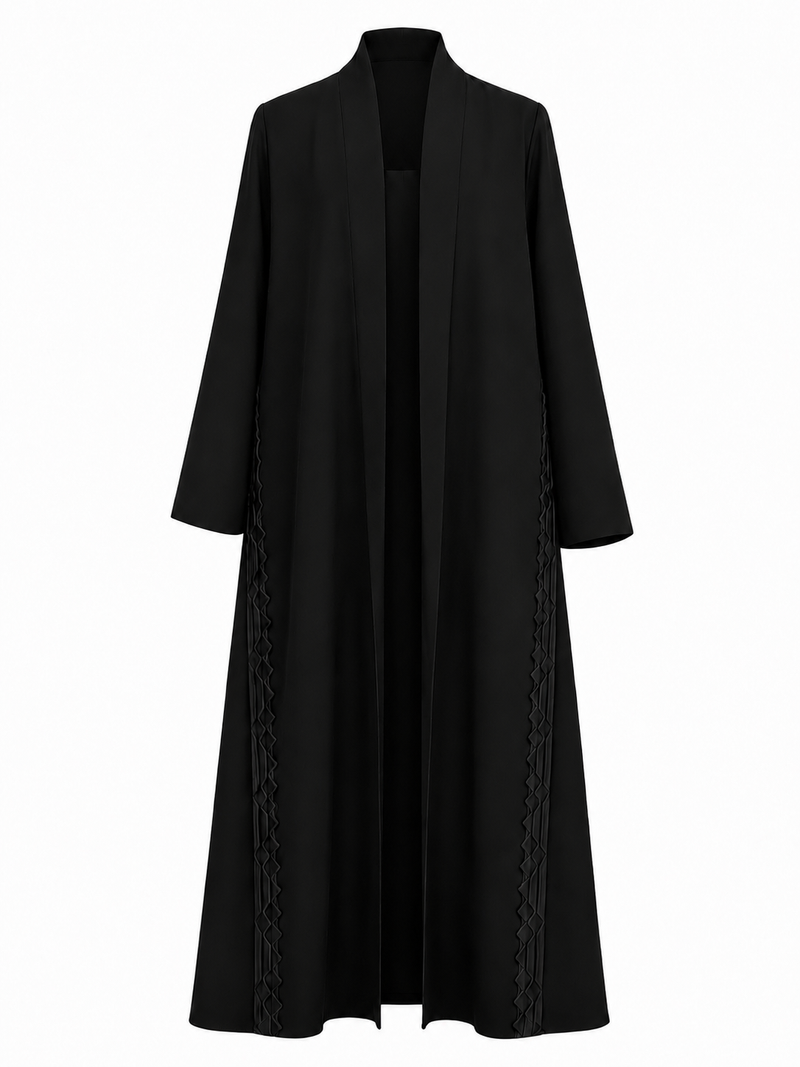 Classic Geometric Fold Side Abaya