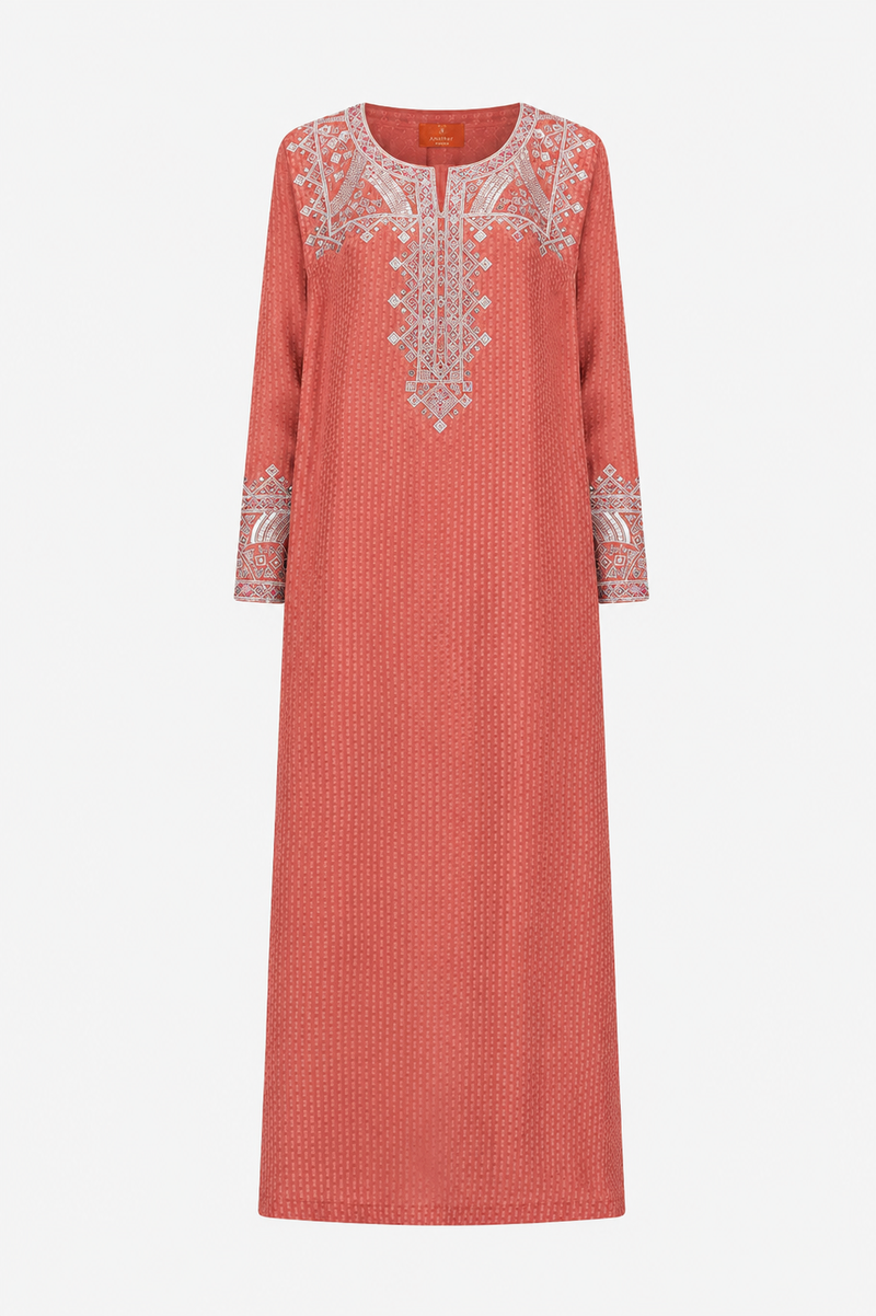 The Square Geometric Embroidery Kaftan