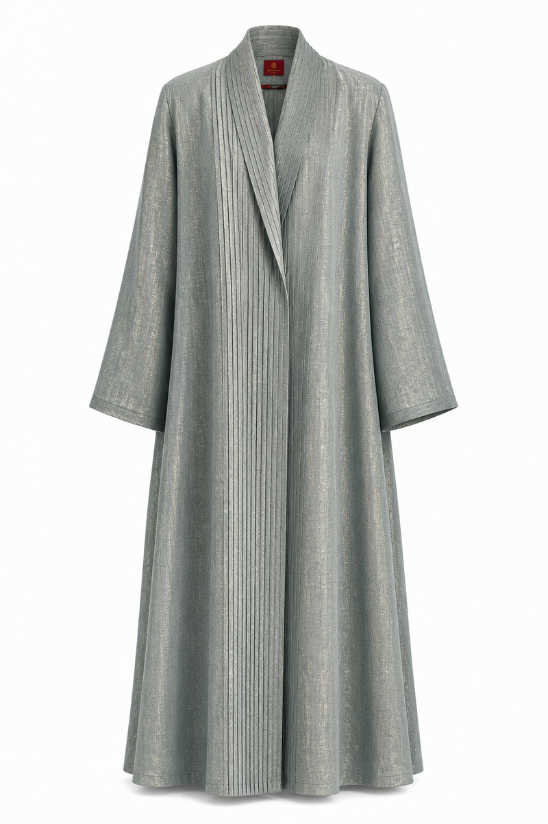 Classic Straight Collar Stitched Line Abaya