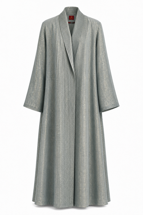 Classic Straight Collar Stitched Line Abaya