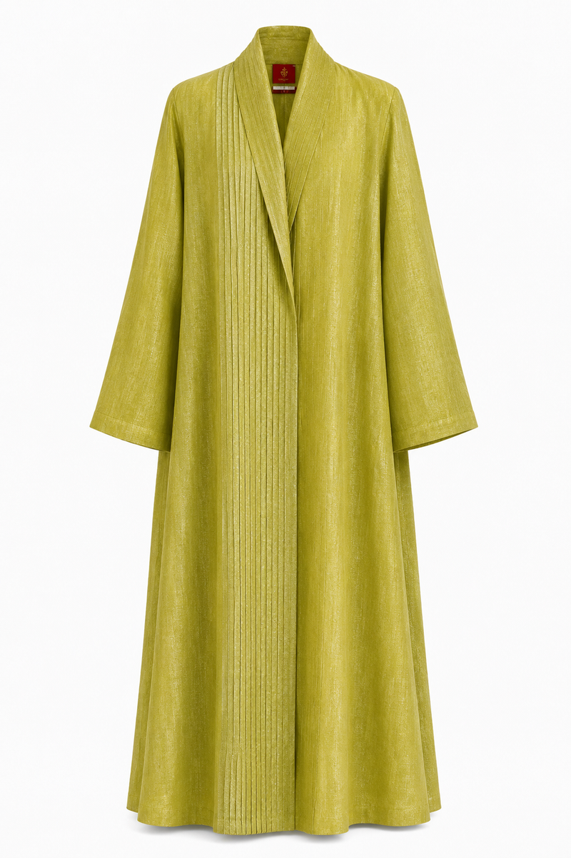 Classic Straight Collar Stitched Line Abaya