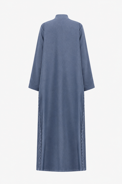 Classic Geometric Fold Side Abaya - Linen