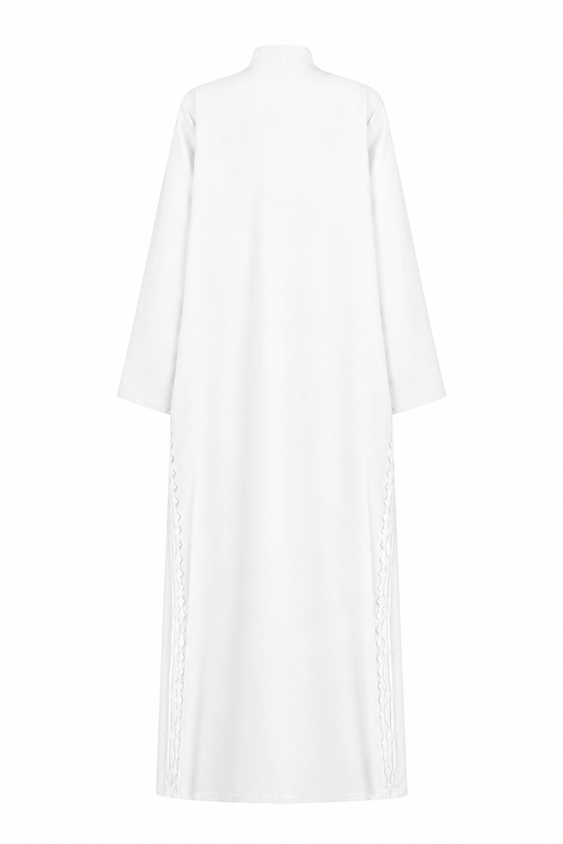 Classic Geometric Fold Side Abaya - Linen