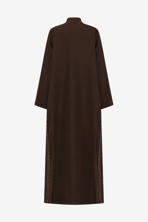 Classic Geometric Fold Side Abaya - Linen