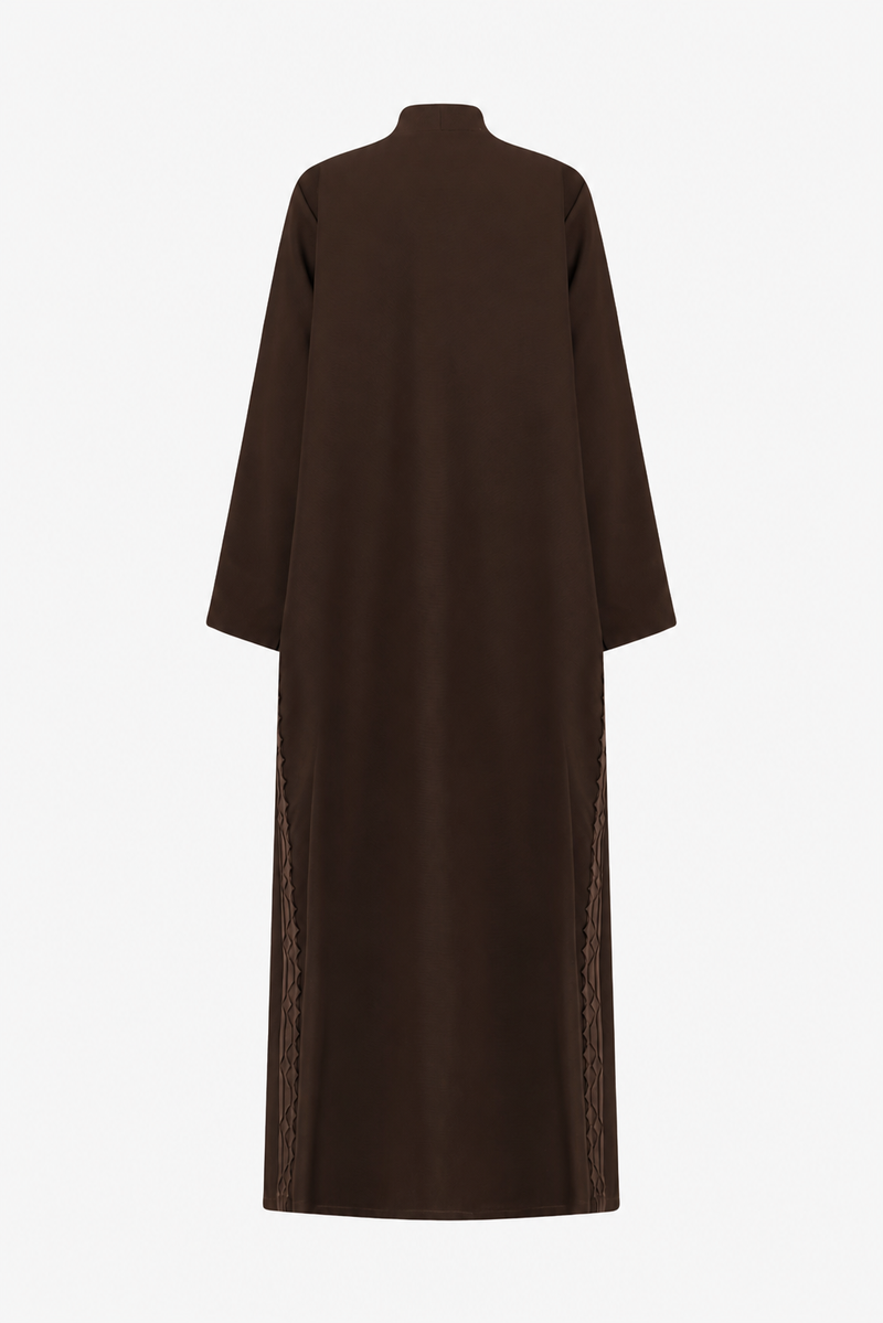 Classic Geometric Fold Side Abaya - Linen