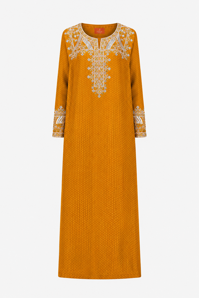The Square Geometric Embroidery Kaftan