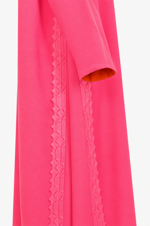 Classic Geometric Fold Side Abaya - Linen