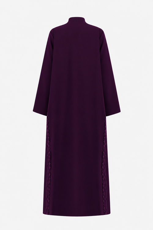 Classic Geometric Fold Side Abaya - Linen