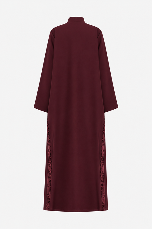 Classic Geometric Fold Side Abaya - Linen