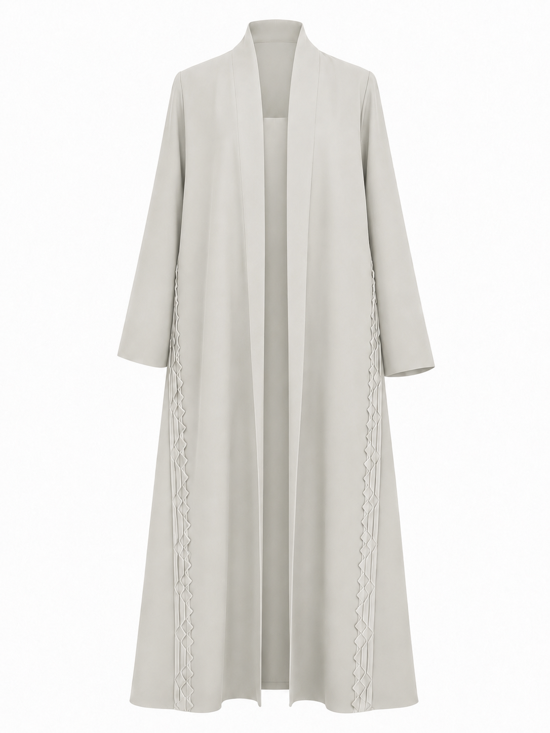 Classic Geometric Fold Side Abaya - Linen