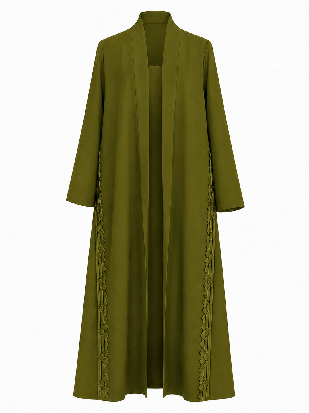 Classic Geometric Fold Side Abaya - Linen