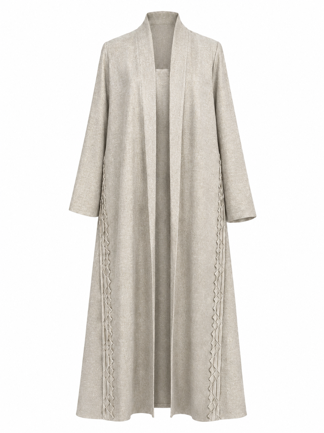Classic Geometric Fold Side Abaya - Linen