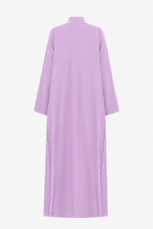 Classic Geometric Fold Side Abaya - Linen