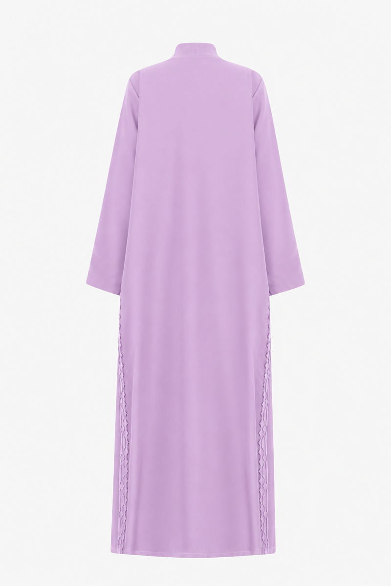 Classic Geometric Fold Side Abaya - Linen