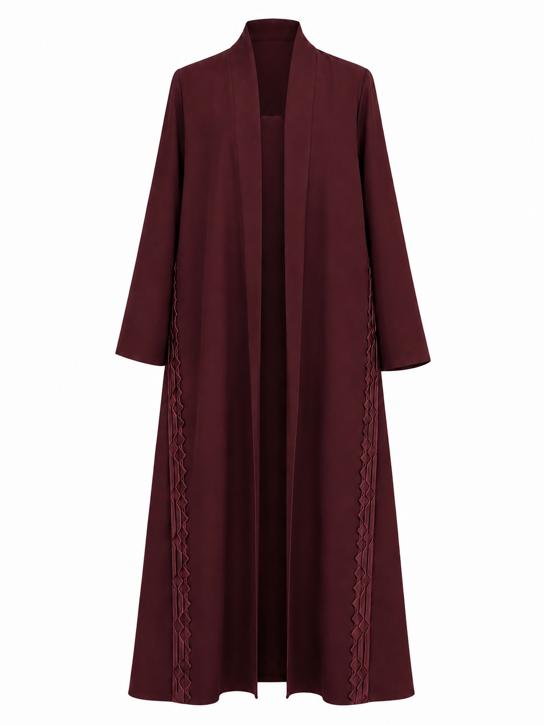 Classic Geometric Fold Side Abaya - Linen