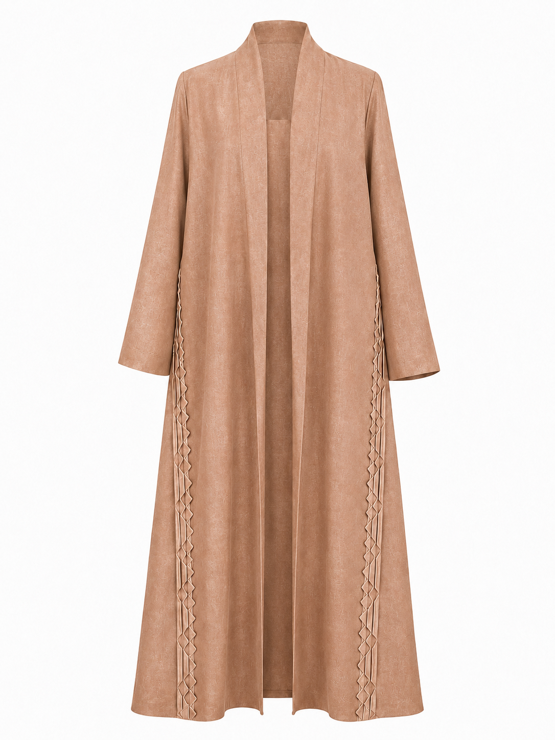 Classic Geometric Fold Side Abaya - Linen