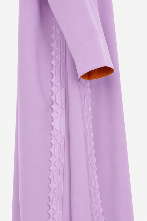 Classic Geometric Fold Side Abaya - Linen