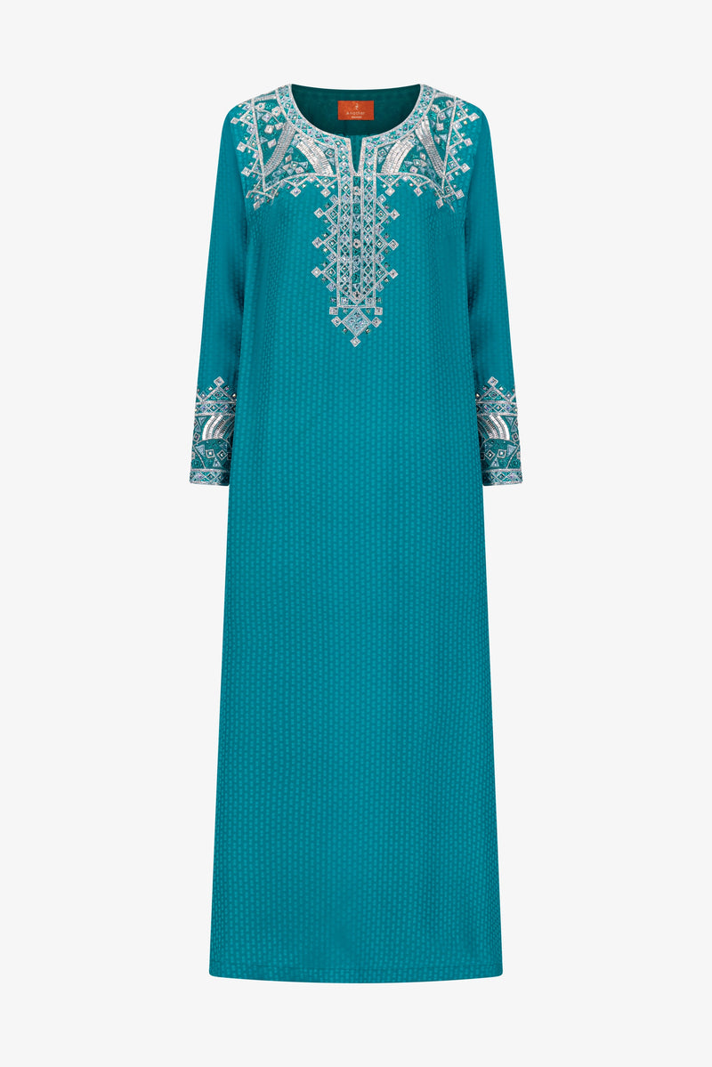 The Square Geometric Embroidery Kaftan