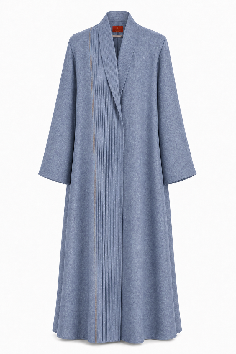 Classic Straight Collar Stitched Line Abaya