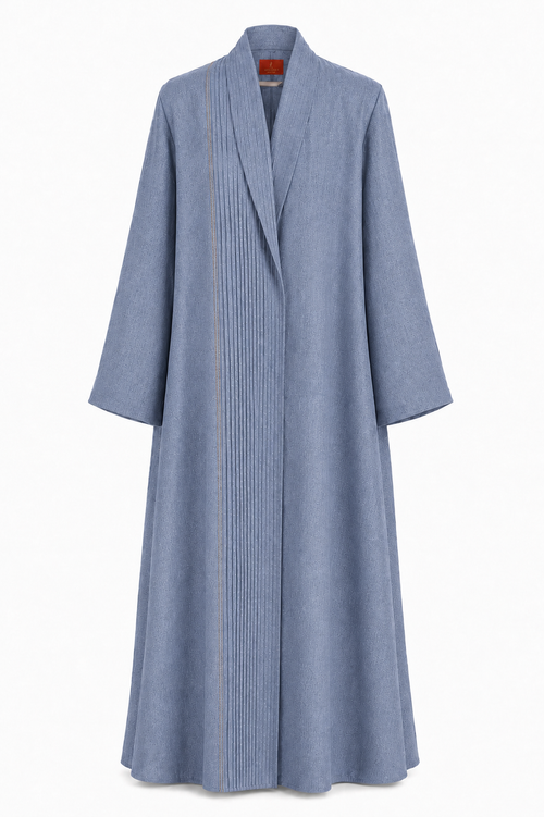 Classic Straight Collar Stitched Line Abaya